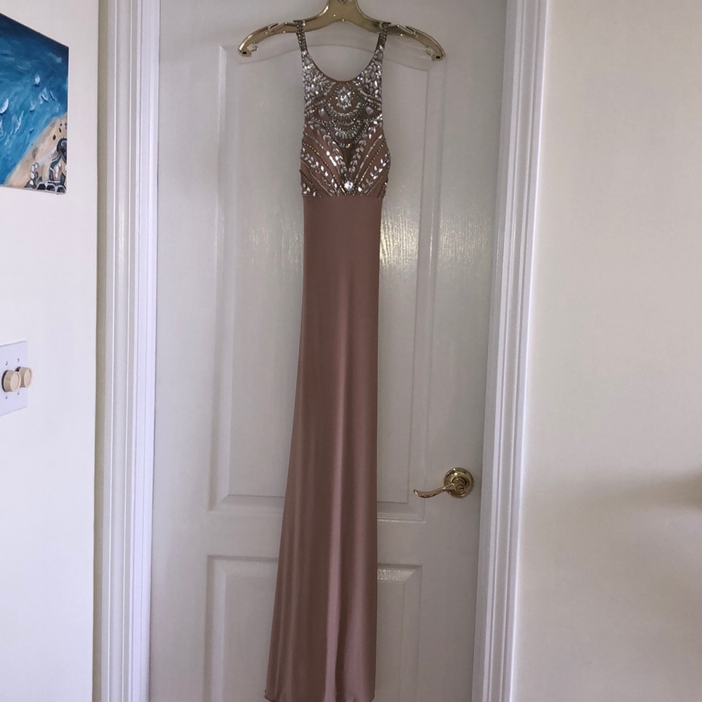 Sherri Hill Tan Gown/ Prom Dress